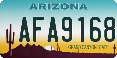 AZ license plate AFA9168