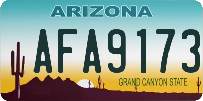 AZ license plate AFA9173