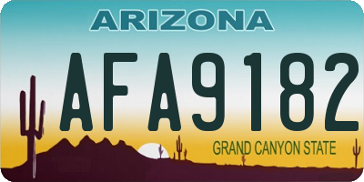 AZ license plate AFA9182