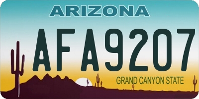 AZ license plate AFA9207