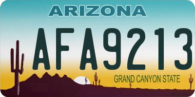 AZ license plate AFA9213