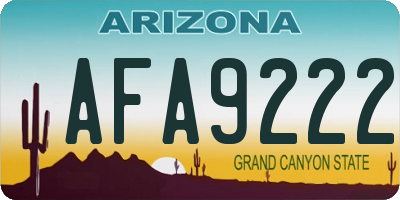 AZ license plate AFA9222