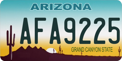 AZ license plate AFA9225