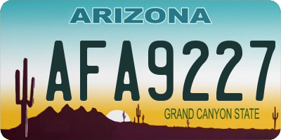 AZ license plate AFA9227
