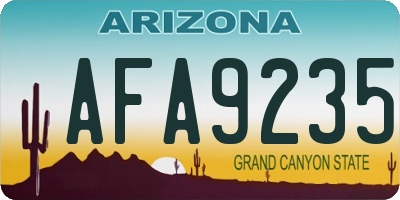 AZ license plate AFA9235