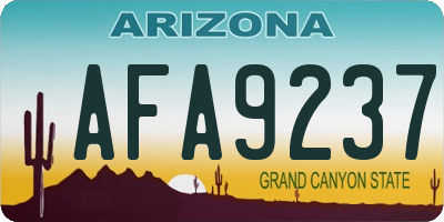 AZ license plate AFA9237