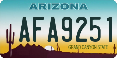 AZ license plate AFA9251