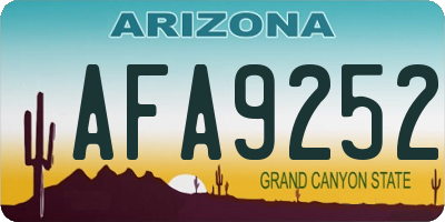 AZ license plate AFA9252
