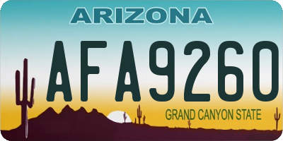 AZ license plate AFA9260