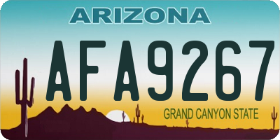 AZ license plate AFA9267