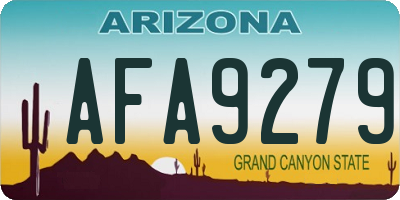 AZ license plate AFA9279