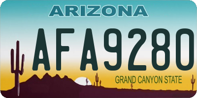 AZ license plate AFA9280
