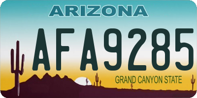 AZ license plate AFA9285