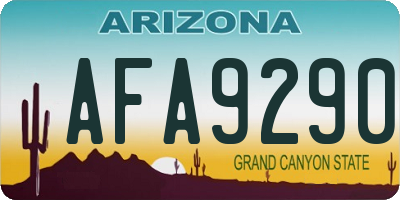 AZ license plate AFA9290