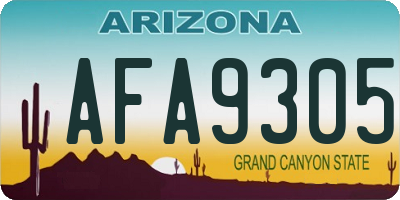 AZ license plate AFA9305