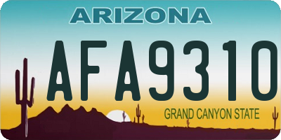 AZ license plate AFA9310
