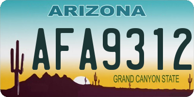 AZ license plate AFA9312