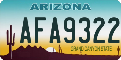 AZ license plate AFA9322