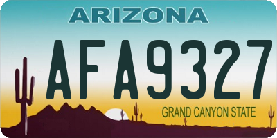 AZ license plate AFA9327