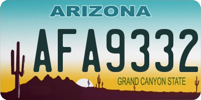 AZ license plate AFA9332