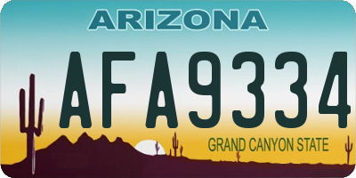 AZ license plate AFA9334