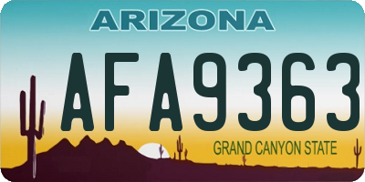 AZ license plate AFA9363