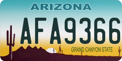 AZ license plate AFA9366