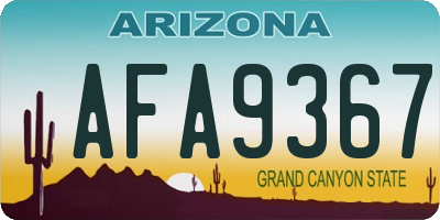 AZ license plate AFA9367