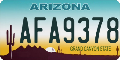 AZ license plate AFA9378