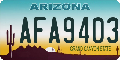 AZ license plate AFA9403