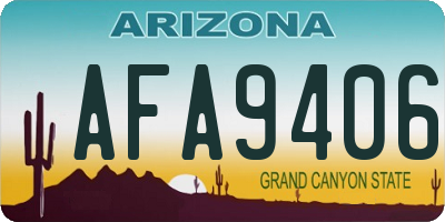AZ license plate AFA9406