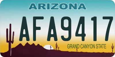 AZ license plate AFA9417