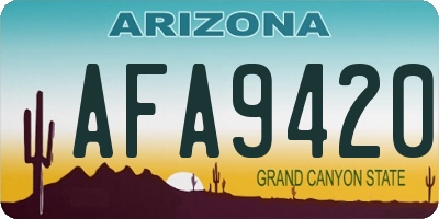 AZ license plate AFA9420