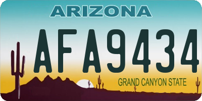 AZ license plate AFA9434