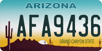 AZ license plate AFA9436