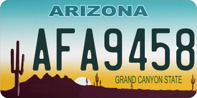 AZ license plate AFA9458