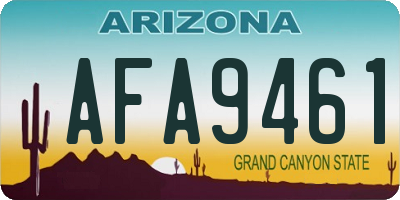 AZ license plate AFA9461