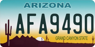 AZ license plate AFA9490