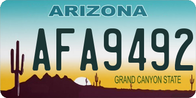 AZ license plate AFA9492