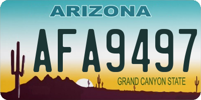 AZ license plate AFA9497