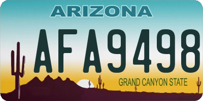 AZ license plate AFA9498