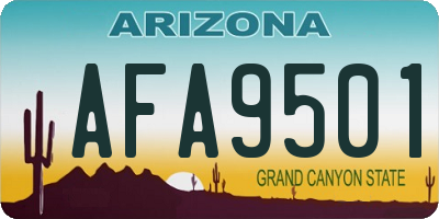 AZ license plate AFA9501