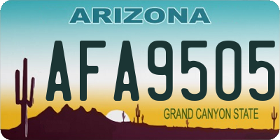 AZ license plate AFA9505