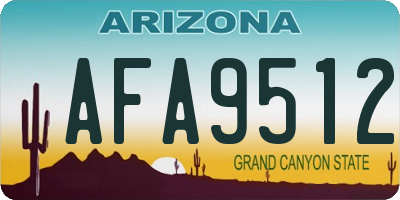 AZ license plate AFA9512