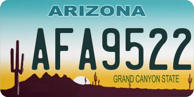 AZ license plate AFA9522