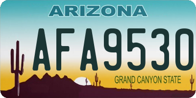 AZ license plate AFA9530