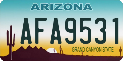 AZ license plate AFA9531