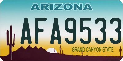 AZ license plate AFA9533