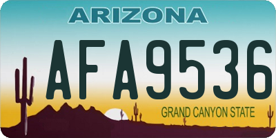 AZ license plate AFA9536