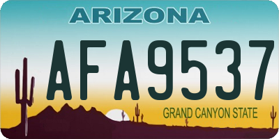 AZ license plate AFA9537